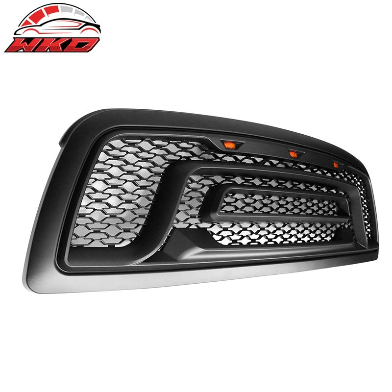 Fits 09-12 Dodge Ram 1500 Front Upper Grille Guard W/Signal Lights Matte Black
