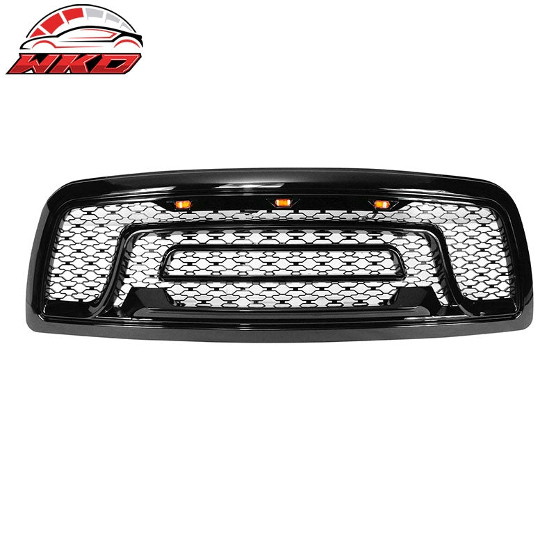 Fits 09-12 Dodge Ram 1500 Front Grille Guard w/ Signal Light Gloss Black