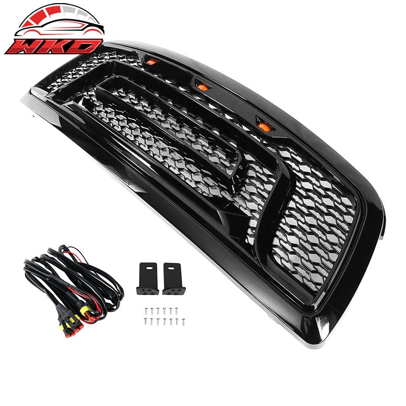 Fits 09-12 Dodge Ram 1500 Front Grille Guard w/ Signal Light Gloss Black