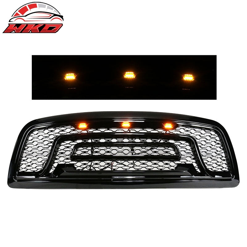 Fits 09-12 Dodge Ram 1500 Front Grille Guard w/ Signal Light Gloss Black