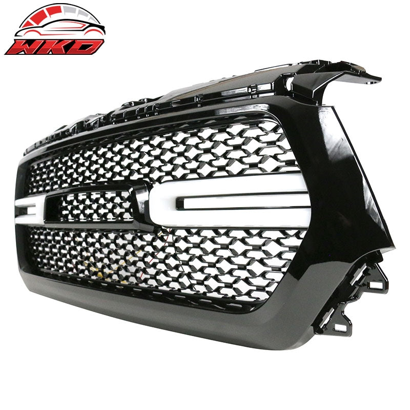 Fits 19-24 Dodge Ram 1500 LED Front Grille W/Switchback Turn Signal Gloss Black