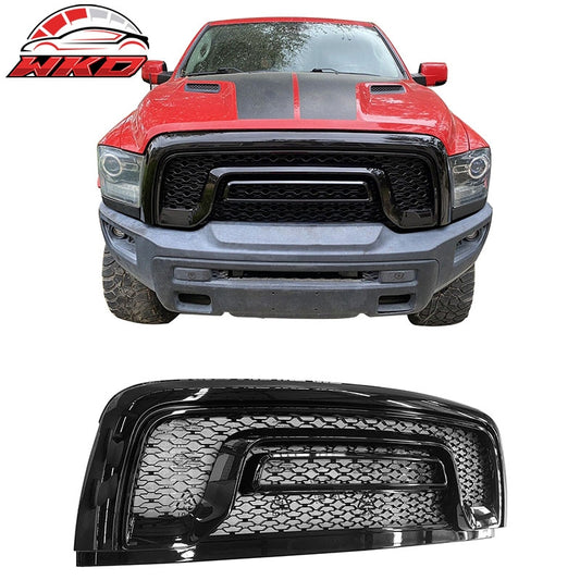 Wholesale 15-18 Dodge Ram 1500 Rebel Front Bumper Hood Upper Mesh Grille Gloss Black