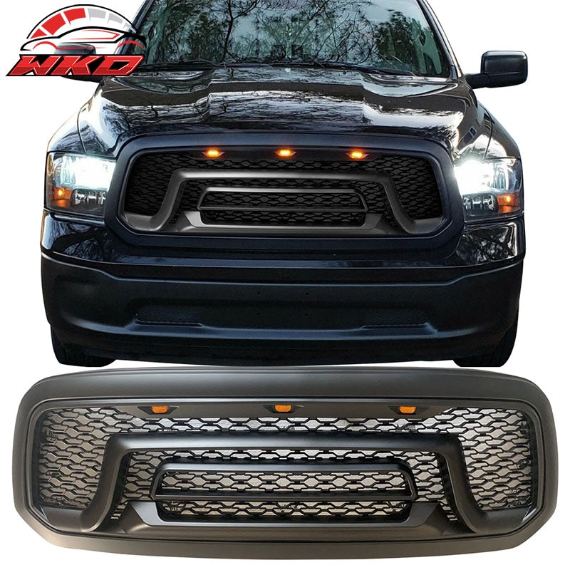 Wholesale 13-24 Dodge Ram 1500 Rebel Style Front Bumper Hood Mesh Grille Matte Black Matte Black - Wikond Auto