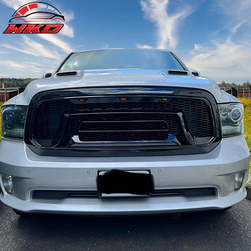 Wholesale 13-24 Dodge Ram 1500 Rebel Style Front Bumper Hood Mesh Grille Matte Black - Wikond Auto