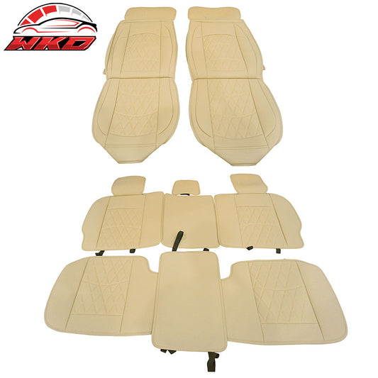 Wholesale 09-23 Dodge Ram 1500 2500 3500 Beige Seat Covers PU Leather 5-Seat Bench Pad