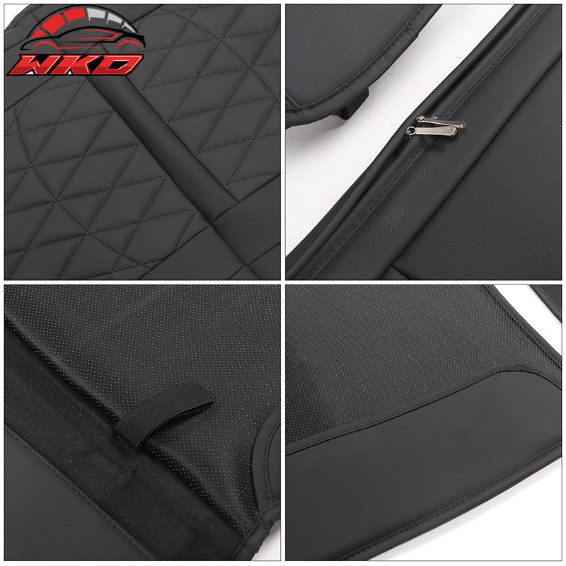 For 09-23 Dodge Ram 1500 2500 3500 Black Seat Covers PU Leather 5-Seat Bench Pad