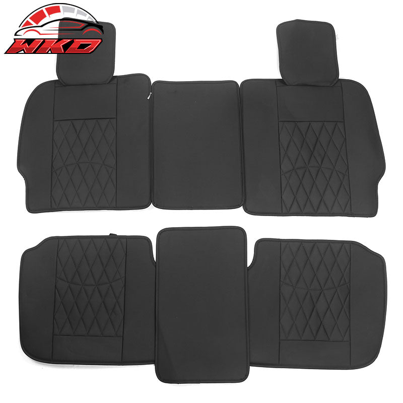 For 09-23 Dodge Ram 1500 2500 3500 Black Seat Covers PU Leather 5-Seat Bench Pad