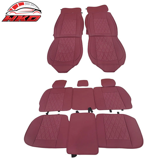 Wholesale 09-23 Dodge Ram 1500 2500 3500 Red Seat Covers PU Leather 5-Seats Bench Pad