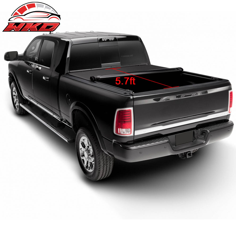 Fits 09-17 Dodge Ram 1500 10-17 2500 3500 5.7ft Roll Up Soft Tonneau Cover Viny