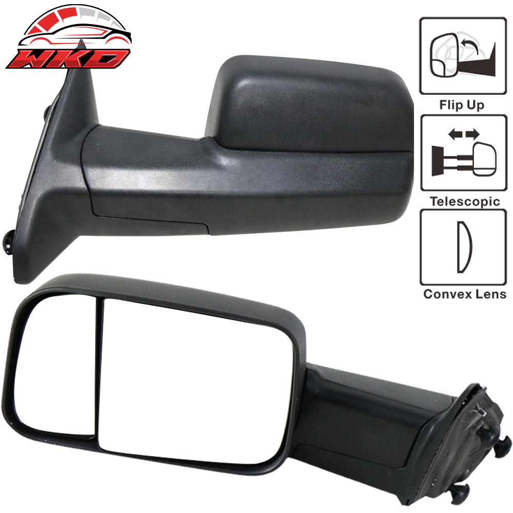 Fits 09-13 Dodge Ram 1500 2500 3500 2PCS Side Towing Mirrors Turn Signal Sensor