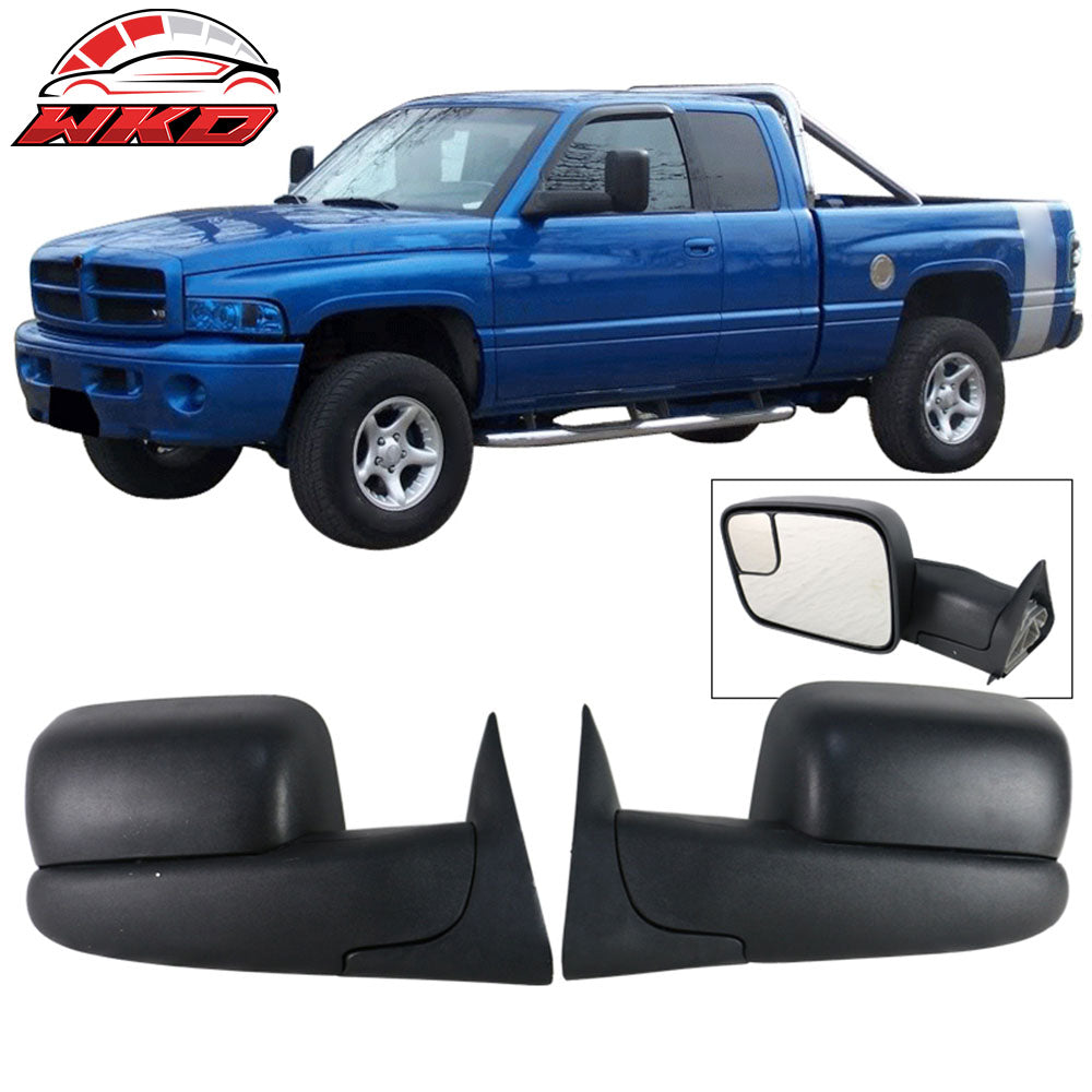 Fits 94-01 Dodge Ram 1500 94-02 2500 3500 Towing Mirrors Pair + Support Bracket
