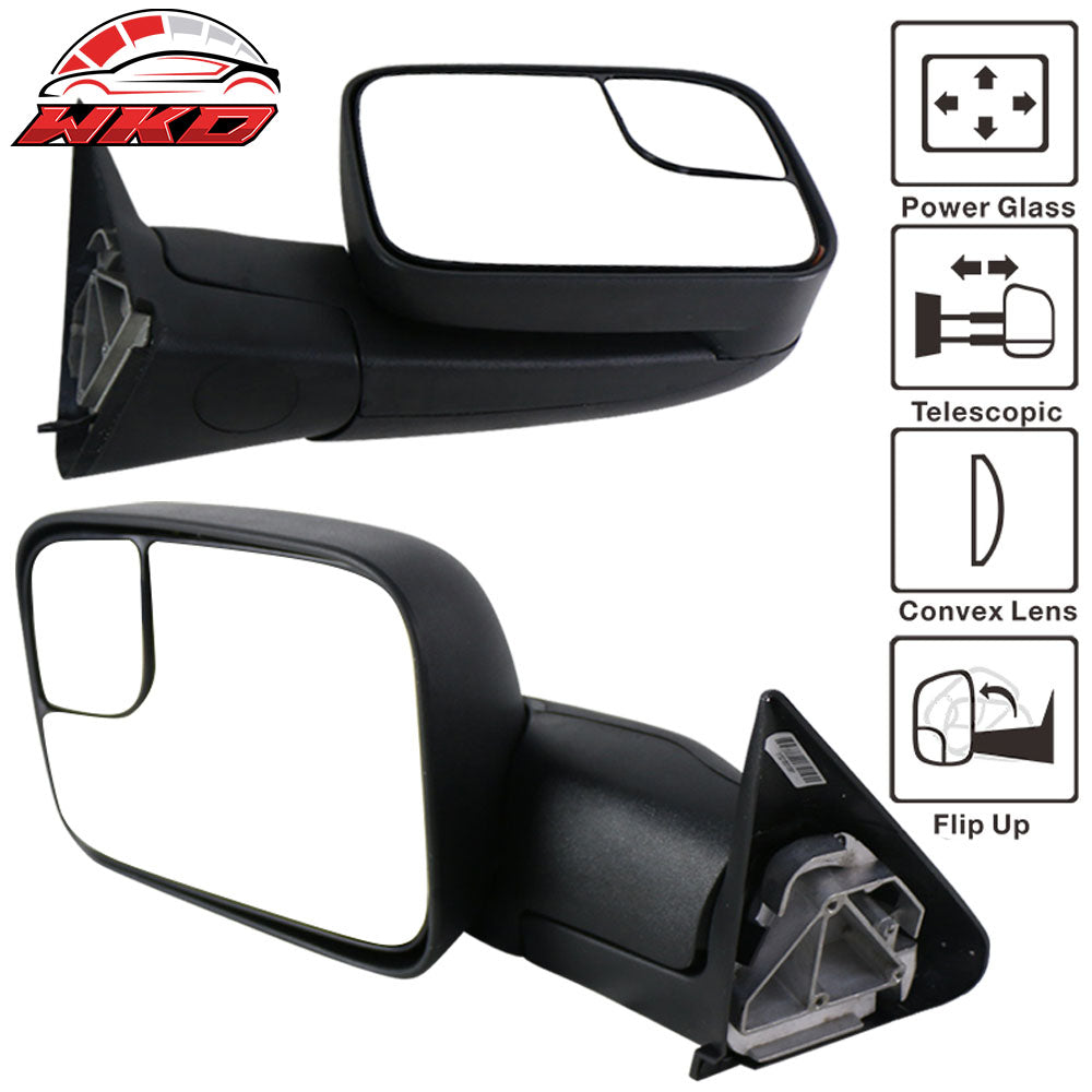 Fits 94-01 Ram 1500 94-02 Ram 2500 3500 Towing Side View Tow Mirrors Power 2PC