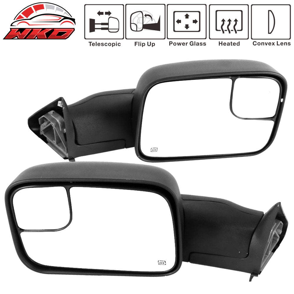 Fits 98-01 Ram 1500 2500 3500 Side View Tow Mirrors Power Heated Left Right 2PC