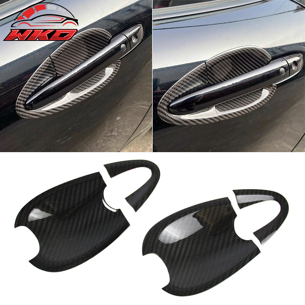 Fits 16-25 Mazda MX-5 Miata Carbon Fiber Exterior Outside Door Bowl Cover Trim