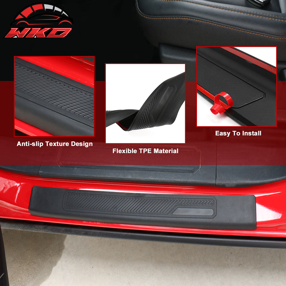 Fits 21-25 Ford Bronco 4 Door Black TPE Door Edge Guard Sill Protector Cover 4PC