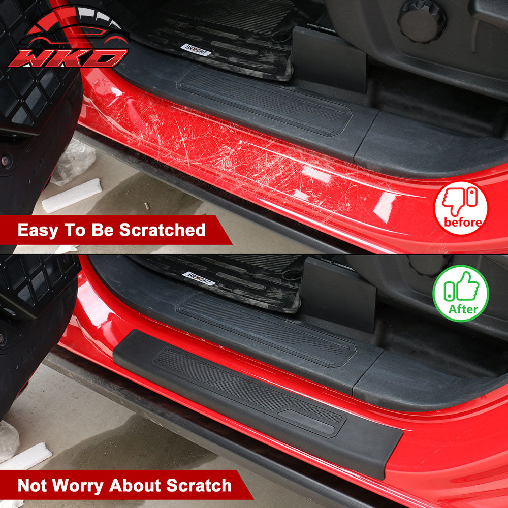 Fits 21-25 Ford Bronco 4 Door Black TPE Door Edge Guard Sill Protector Cover 4PC