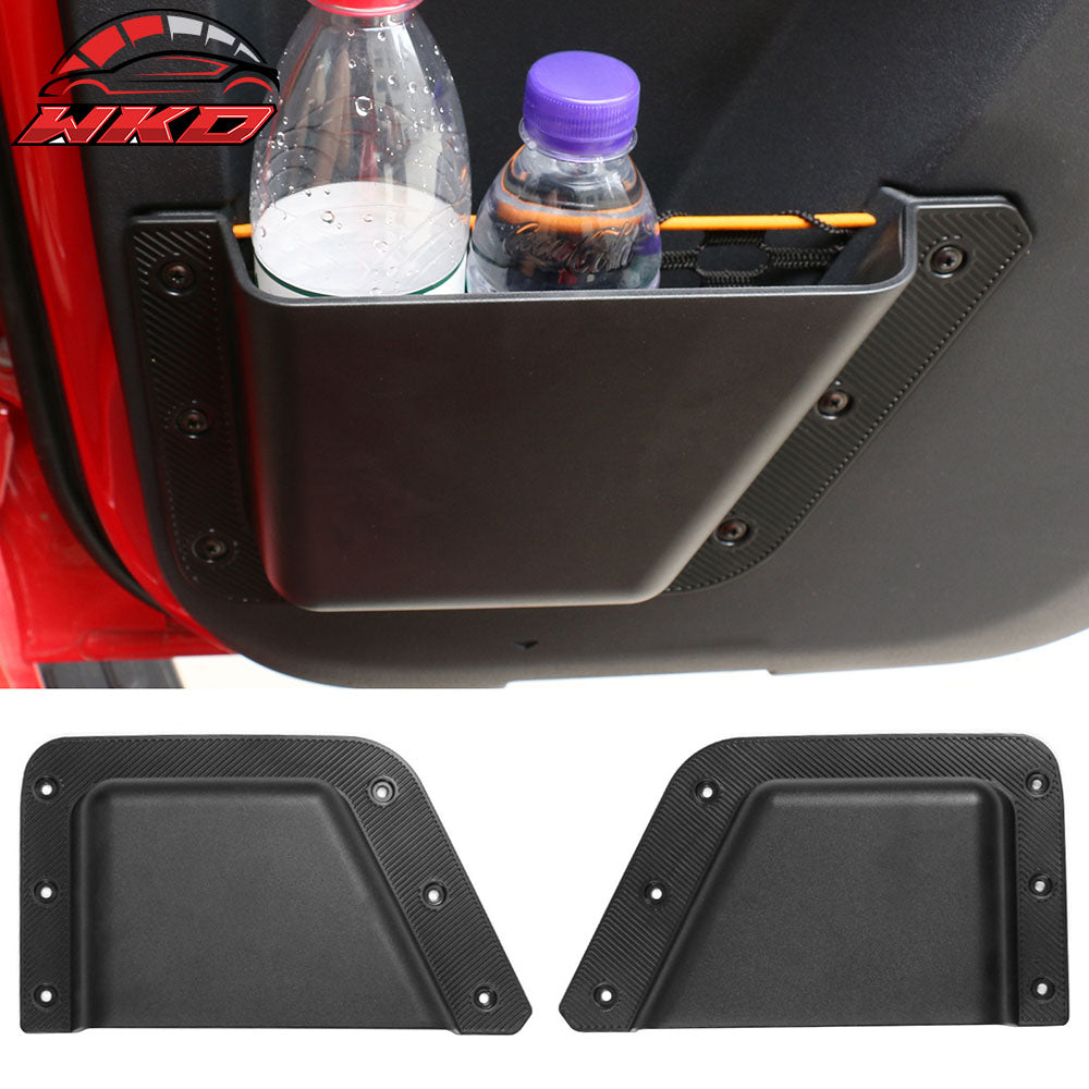 Fits 21-25 Ford Bronco 4-Door Black Rear Door Storage Pockets Box TPE + ABS