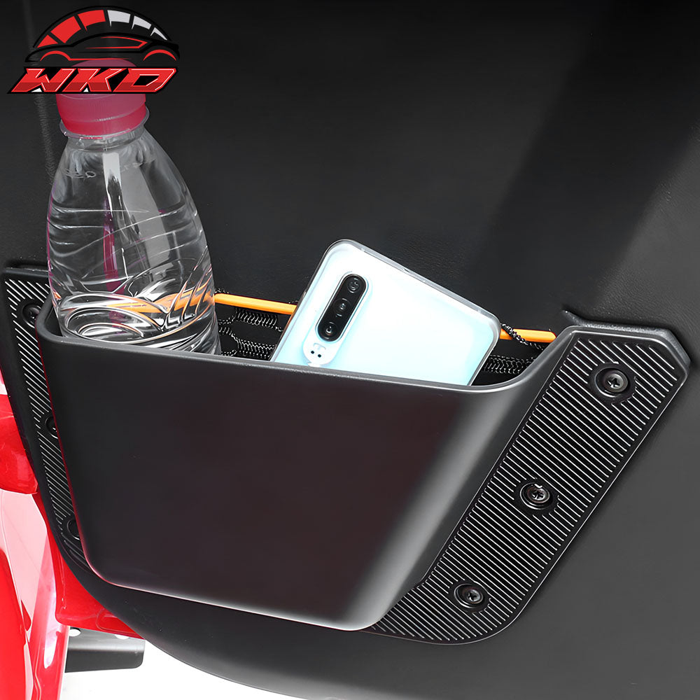 Fits 21-25 Ford Bronco 4-Door Black Rear Door Storage Pockets Box TPE + ABS