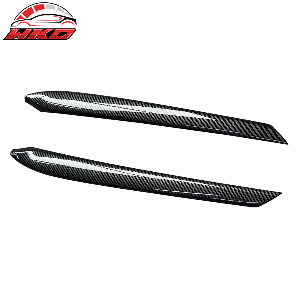 Fits 21-23 Tesla Model 3 23 Y Front Door Panel Trim Carbon Fiber Print 2PCS ABS