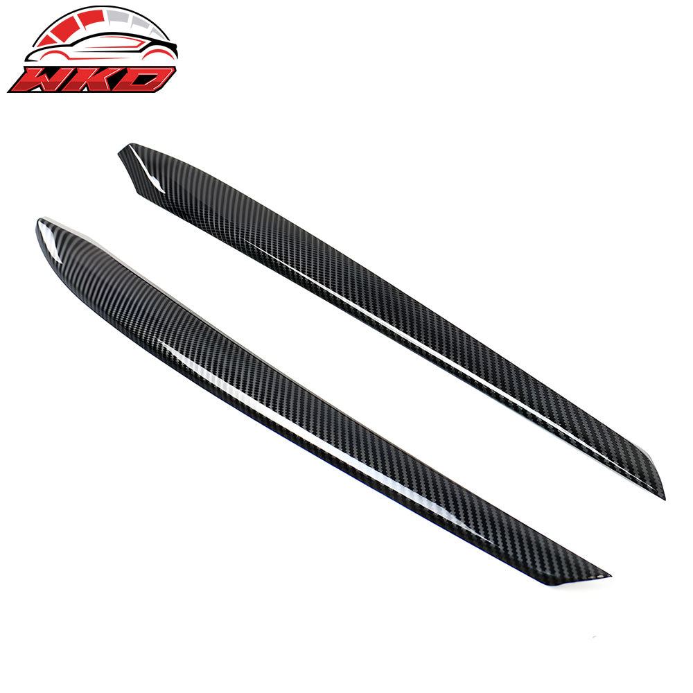 Fits 21-23 Tesla Model 3 23 Y Front Door Panel Trim Carbon Fiber Print 2PCS ABS