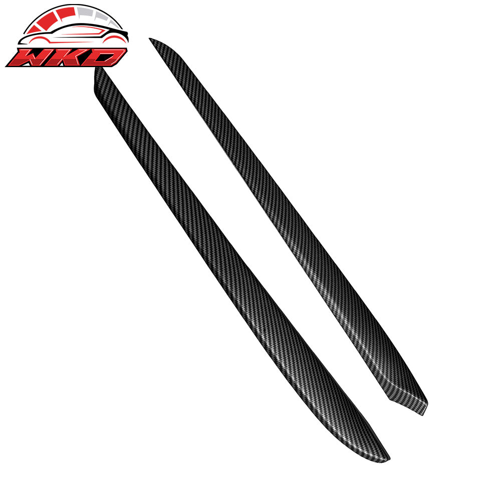For 21-23 Tesla Model 3 23 Y Front Door Panel Trim Matte Carbon Fiber Print 2PCS