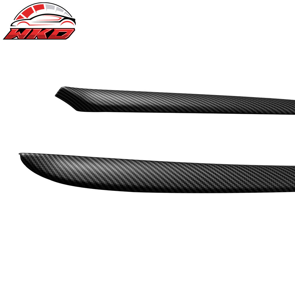 For 21-23 Tesla Model 3 23 Y Front Door Panel Trim Matte Carbon Fiber Print 2PCS