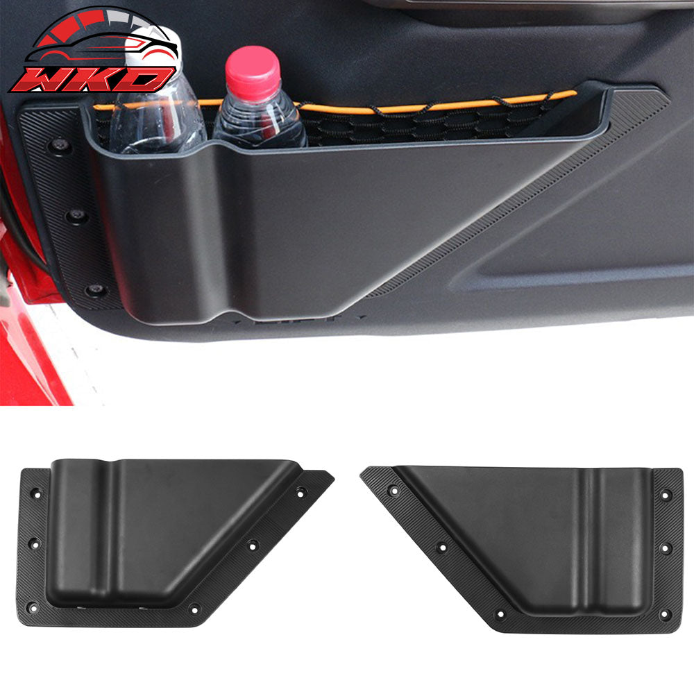 Fits 21-25 Ford Bronco 2/4 Door Black Front Door Storage Pocket Box TPE + ABS
