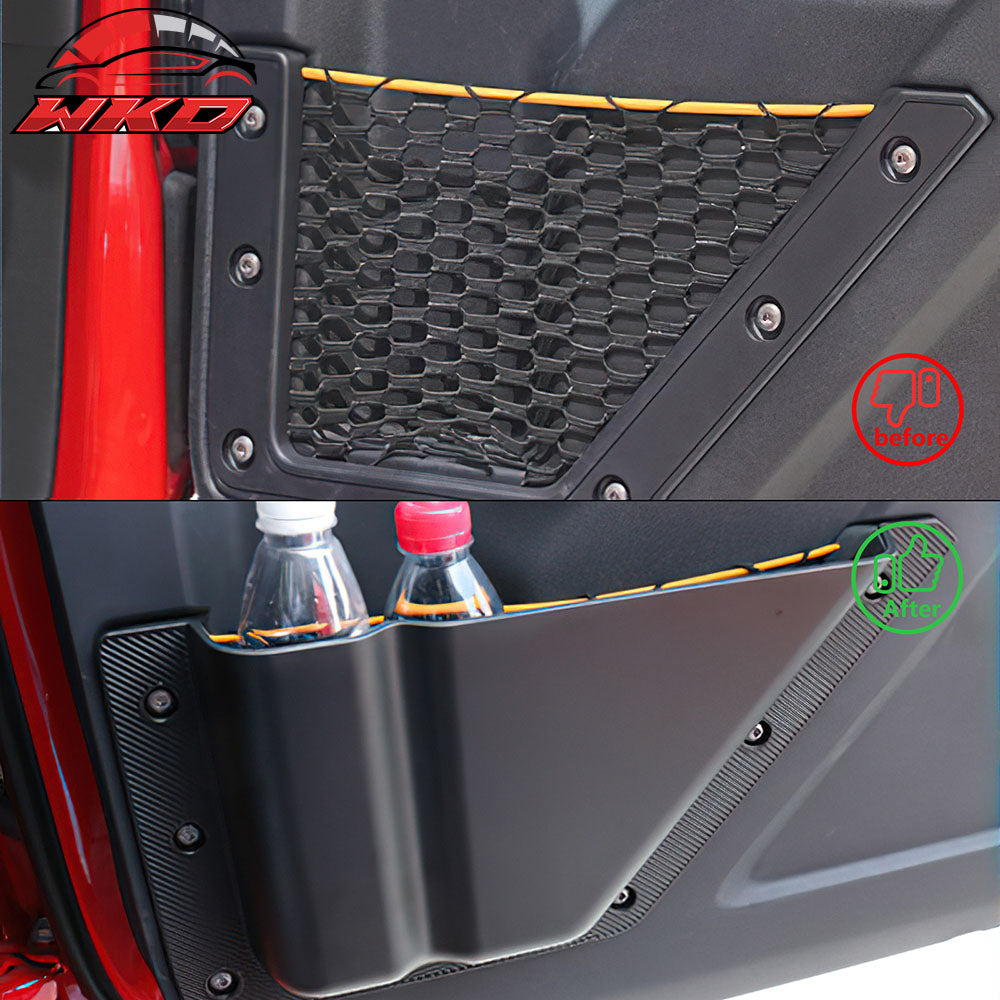 Fits 21-25 Ford Bronco 2/4 Door Black Front Door Storage Pocket Box TPE + ABS