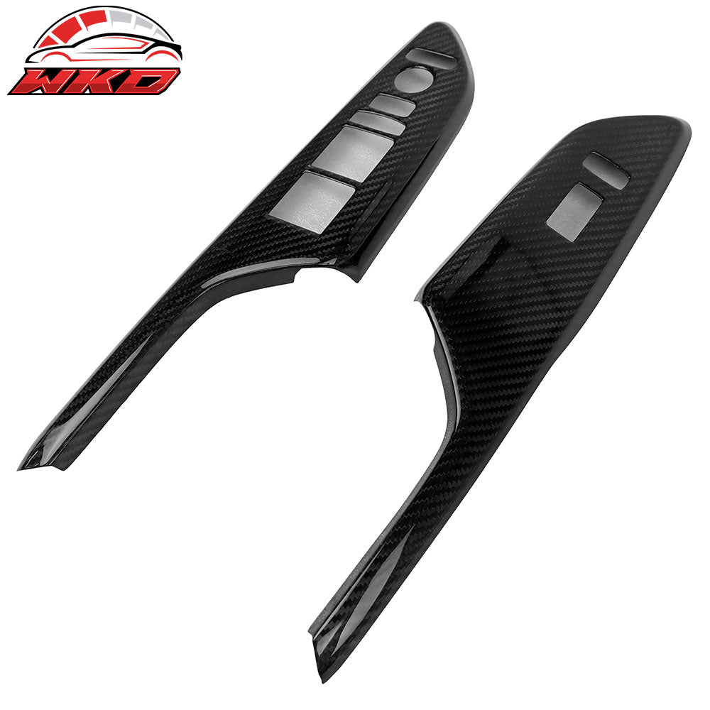 Fits 16-21 Honda Civic 4Dr Door Window Lift Switch Cover Panel Trim Carbon Fiber