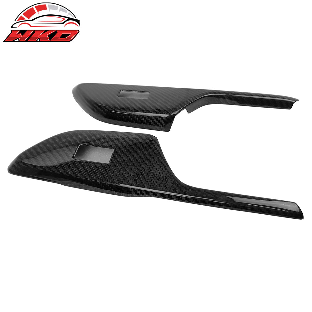 Fits 16-21 Honda Civic 4Dr Door Window Lift Switch Cover Panel Trim Carbon Fiber