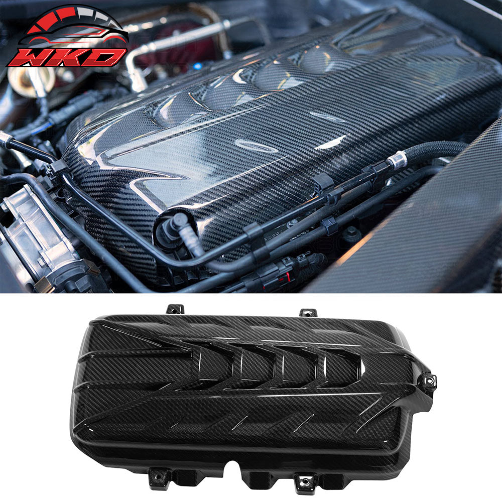 Dry Carbon Fiber 20-25 Chevy Corvette C8 6.2L LT2 Engine Cover Gloss Black | Wholesale