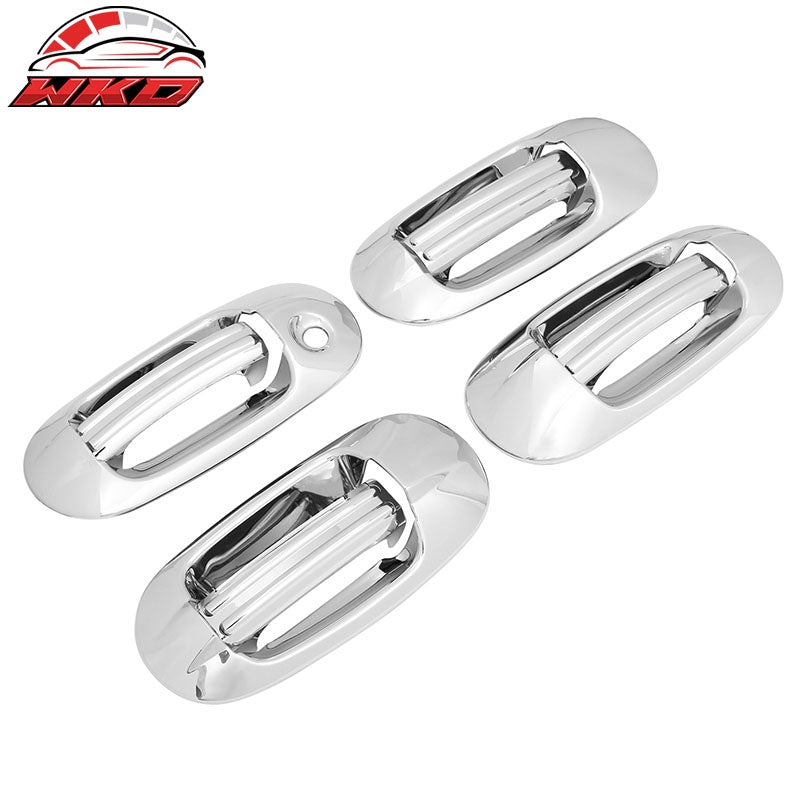 Fits 03-17 Expedition Navigator Front Rear Door Handle Cover W/ 1-Keyhole Chrome