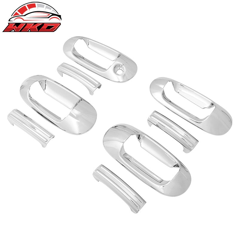 Fits 03-17 Expedition Navigator Front Rear Door Handle Cover W/ 1-Keyhole Chrome
