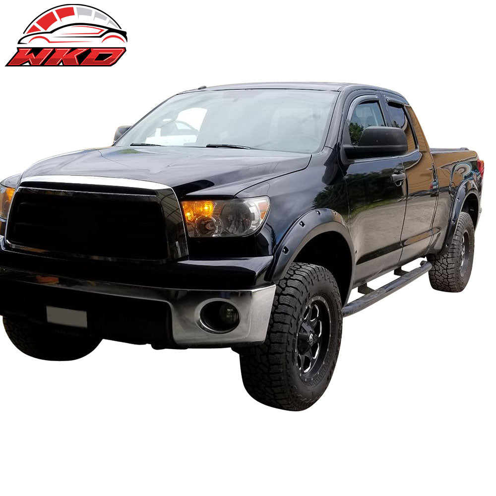 Fits 07-13 Toyota Tundra Pocket Style Fender Flare Wheel Protector Cover 4PC ABS
