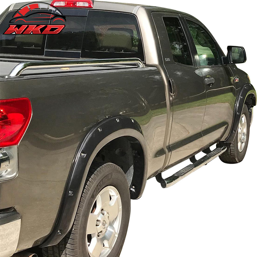 Fits 07-13 Toyota Tundra Pocket Style Fender Flare Wheel Protector Cover 4PC ABS