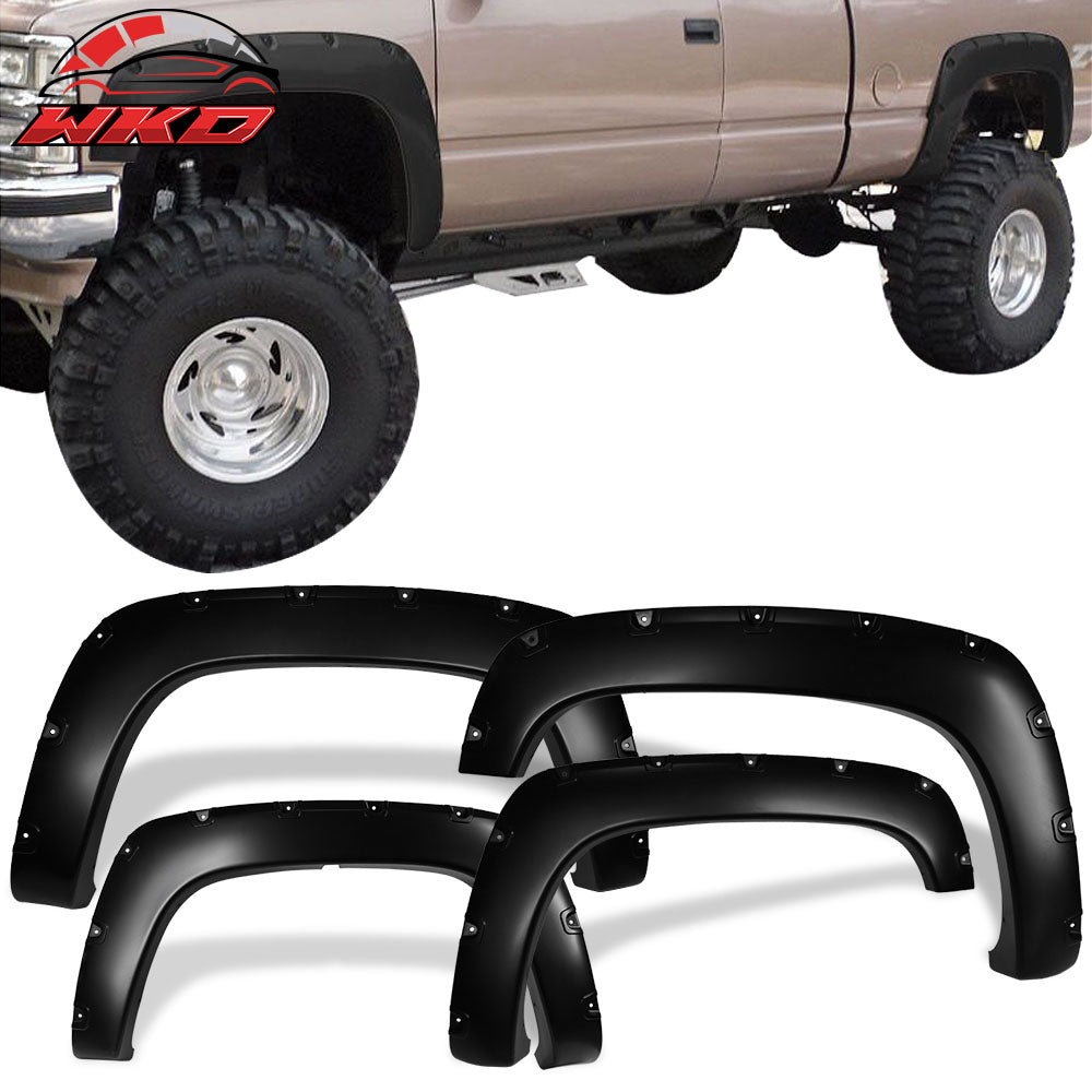 Fits 88-00 Chevy C1500 K1500 CK Pocket Rivet Wheel Arch Fender Flares Cover 4PC