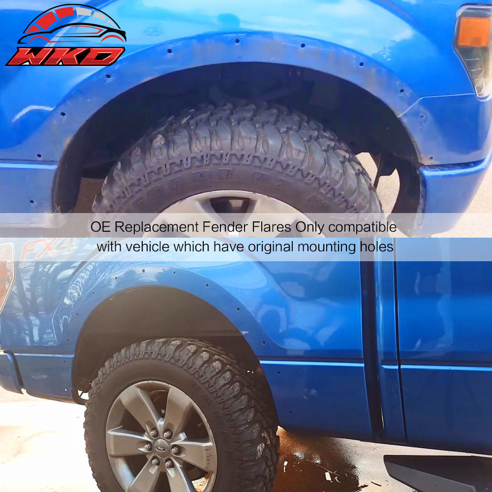 Fits 09-14 Ford F-150 F150 OE Factory Style 4PC Wheel Fender Flares Protector PP