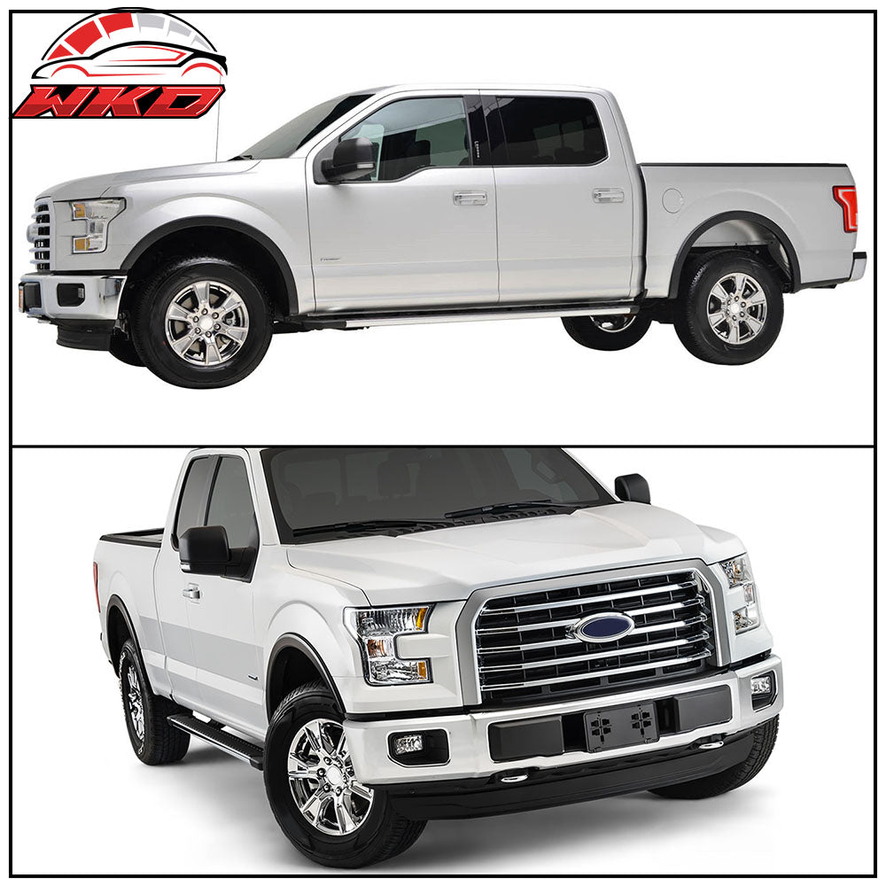 Fits 15-17 Ford F150 OE Factory Style Fender Flares 4Pc Smooth Black - PP