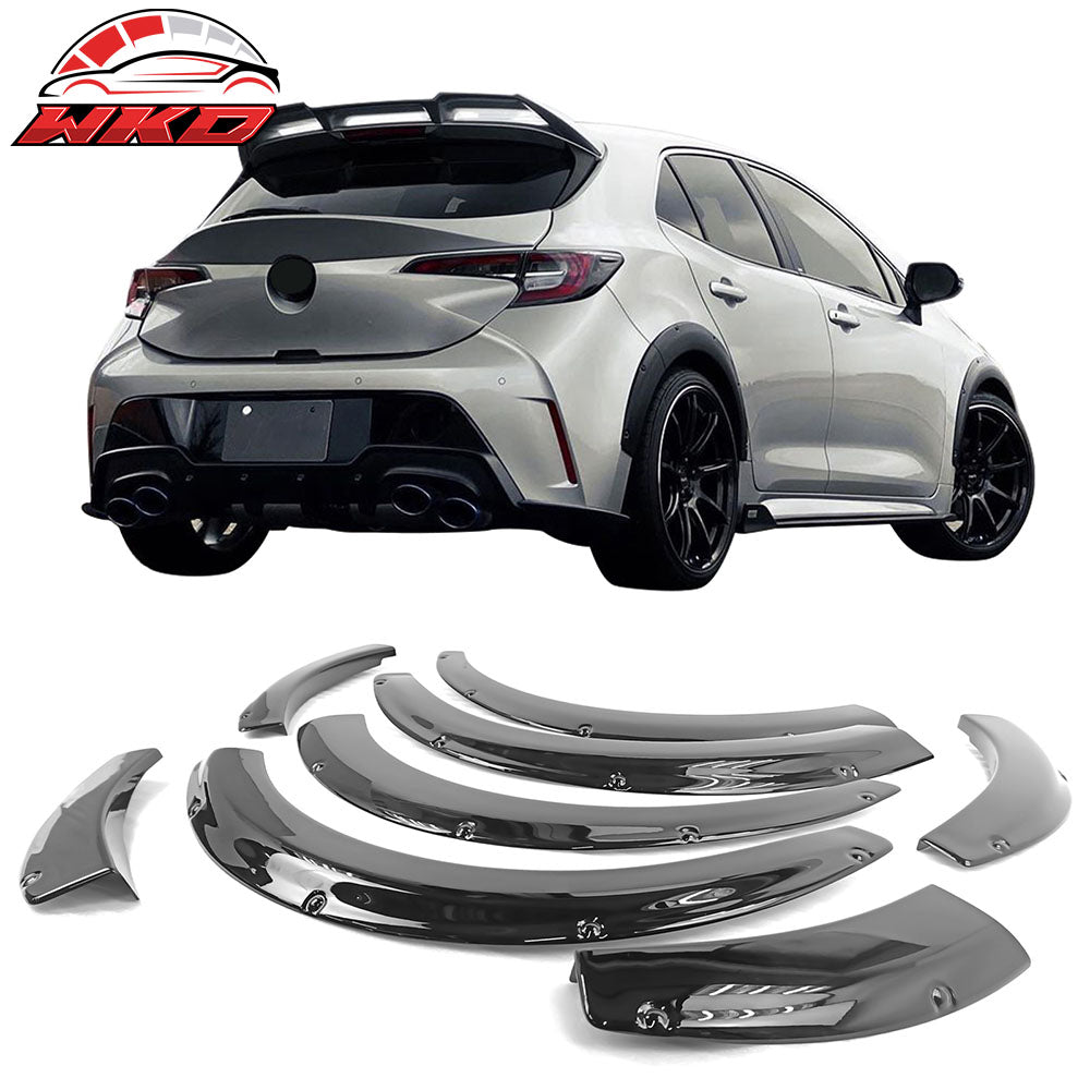 Fits 19-23 Toyota Corolla Auris TOMS Style Fender Flares Painted #218 Black 8PCS