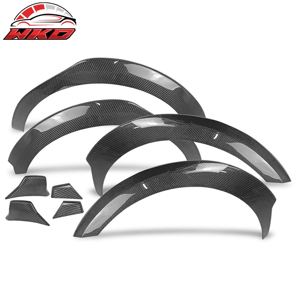 17-23 Tesla Model 3 Fender Flares Wheel Strip Trim Carbon Fiber 8PC | Wholesale Default Title - Wikond Auto