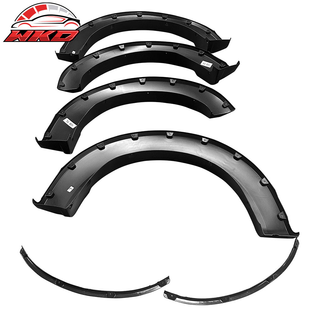 Fits 17-20 Ford F-250 Superduty Pocket Riveted Style Wheel Fender Flares Smooth