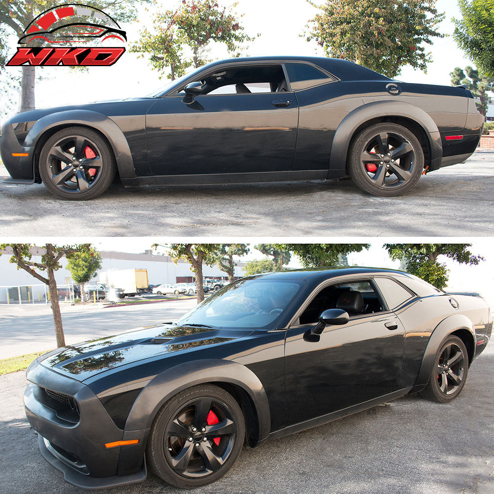 Fits 15-23 Dodge Challenger Hellcat Models Fender Flares Demon Style Unpainted