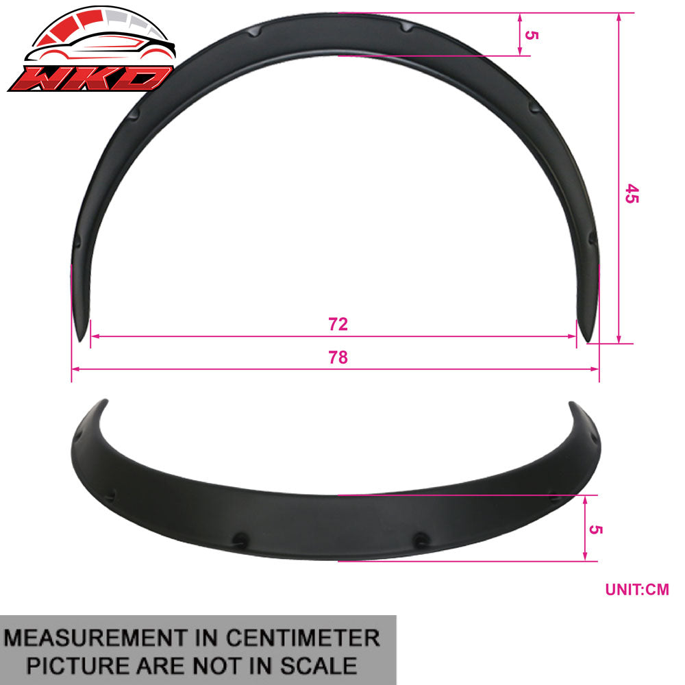 50MM Car Front Tires Wide Body Fender Flares Cover Universal 2x Wheel Arches Kit