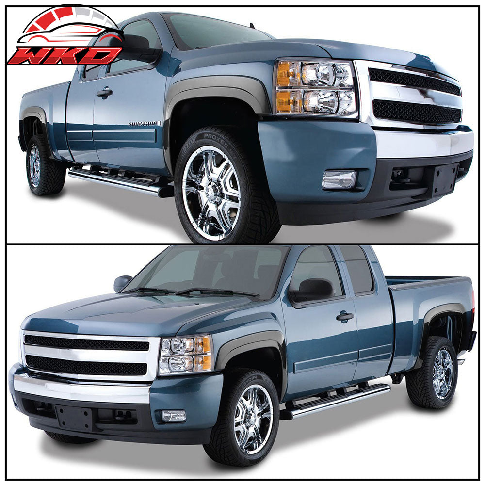 Fit 07-13 Silverado 1500 69.3" Short Bed OE Style Fender Flares 4PC Unpainted PP