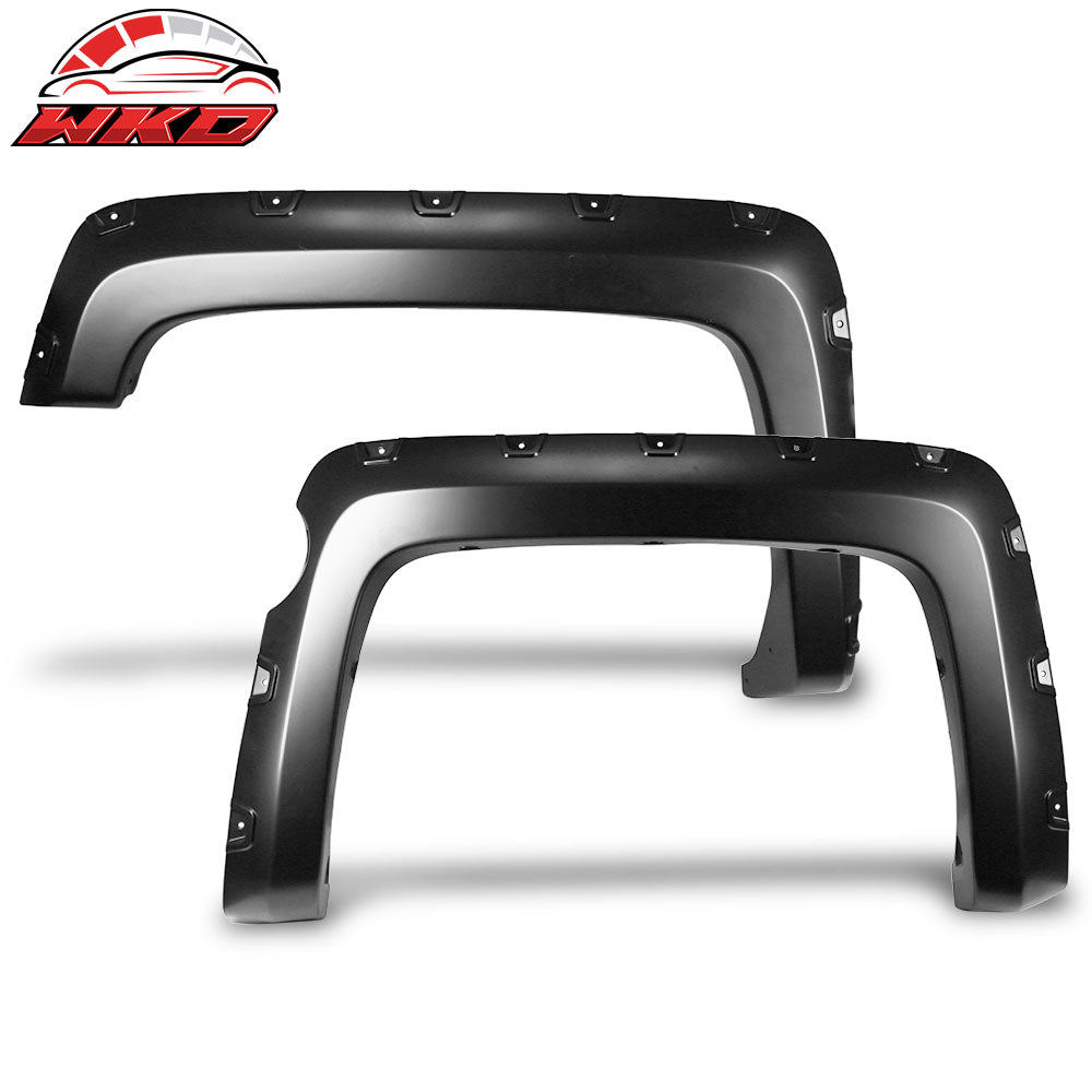 Fits 14-18 Silverado Short Bed Fleetside Pocket Rivet Fender Flares PP Smooth
