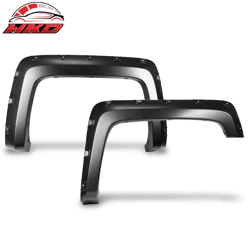 Fits 14-18 Silverado Short Bed Fleetside Pocket Rivet Fender Flares PP Smooth