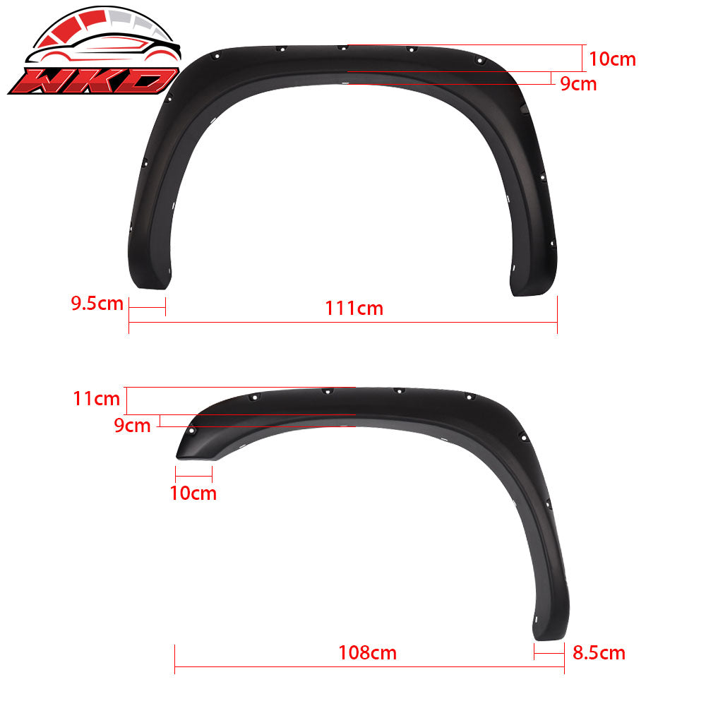 Fits 02-08 Dodge Ram 1500 2500 3500 Pocket Rivet Style Fender Flares PP Textured