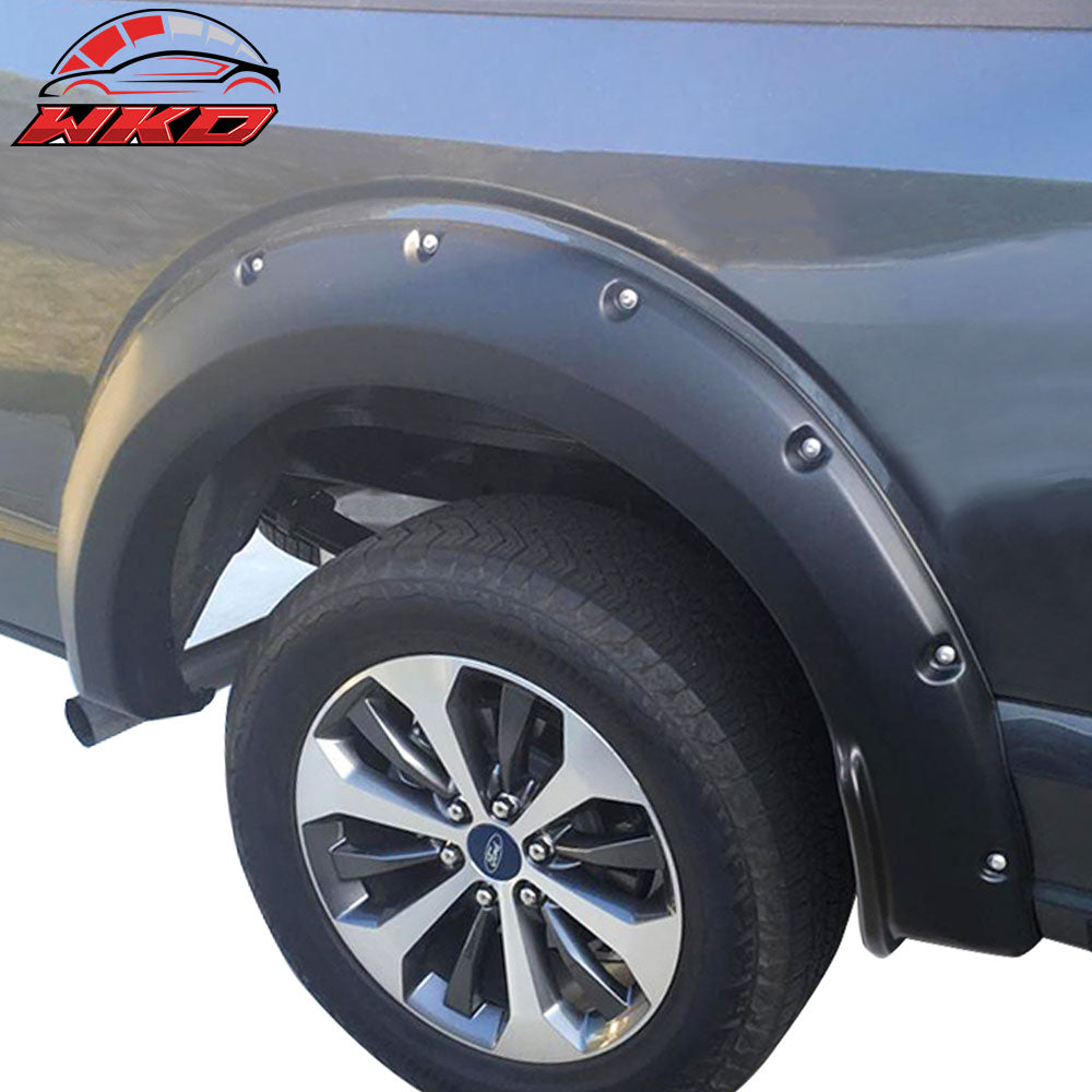 Fits 18-19 Ford F150 Offroad Pocket Style Fender Flares 4PC Smooth Black - PP