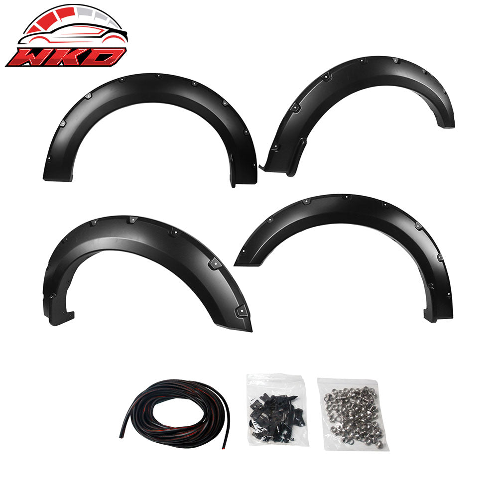 Fits 18-19 Ford F150 Offroad Pocket Style Fender Flares 4PC Smooth Black - PP