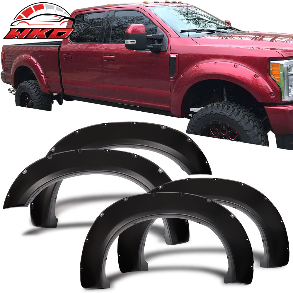 Fits 11-16 Ford F-250 F-350 Super Duty Pocket Rivet 81.8"/98" Fender Flares PP